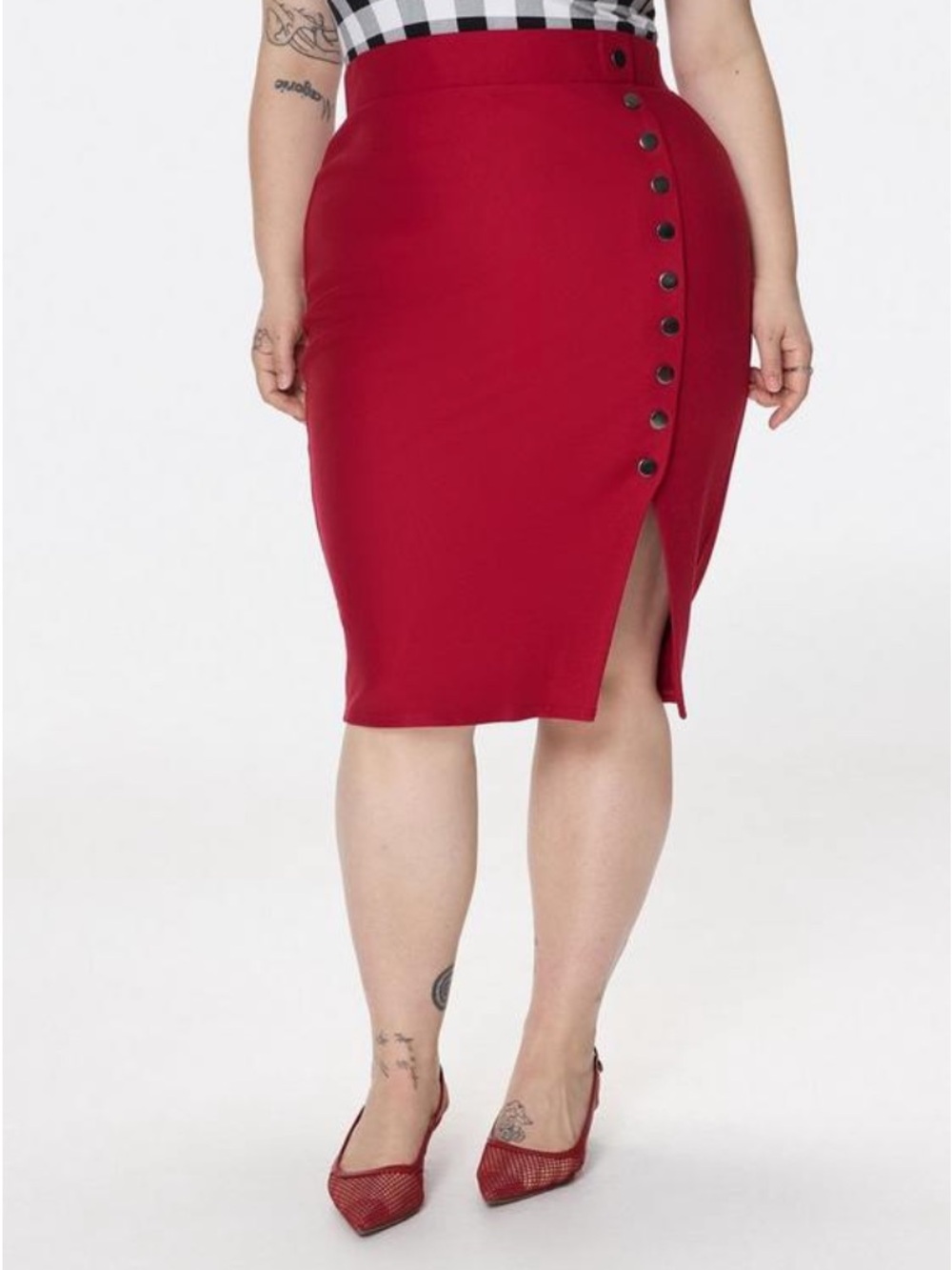 Torrid Retro Chic Ponte Pencil Skirt 00 Jester Red NWT